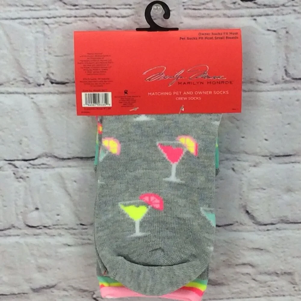Marilyn Monroe Matching Pet/Owner Low Cut Socks Happy Hour Womens O/S Small Dog